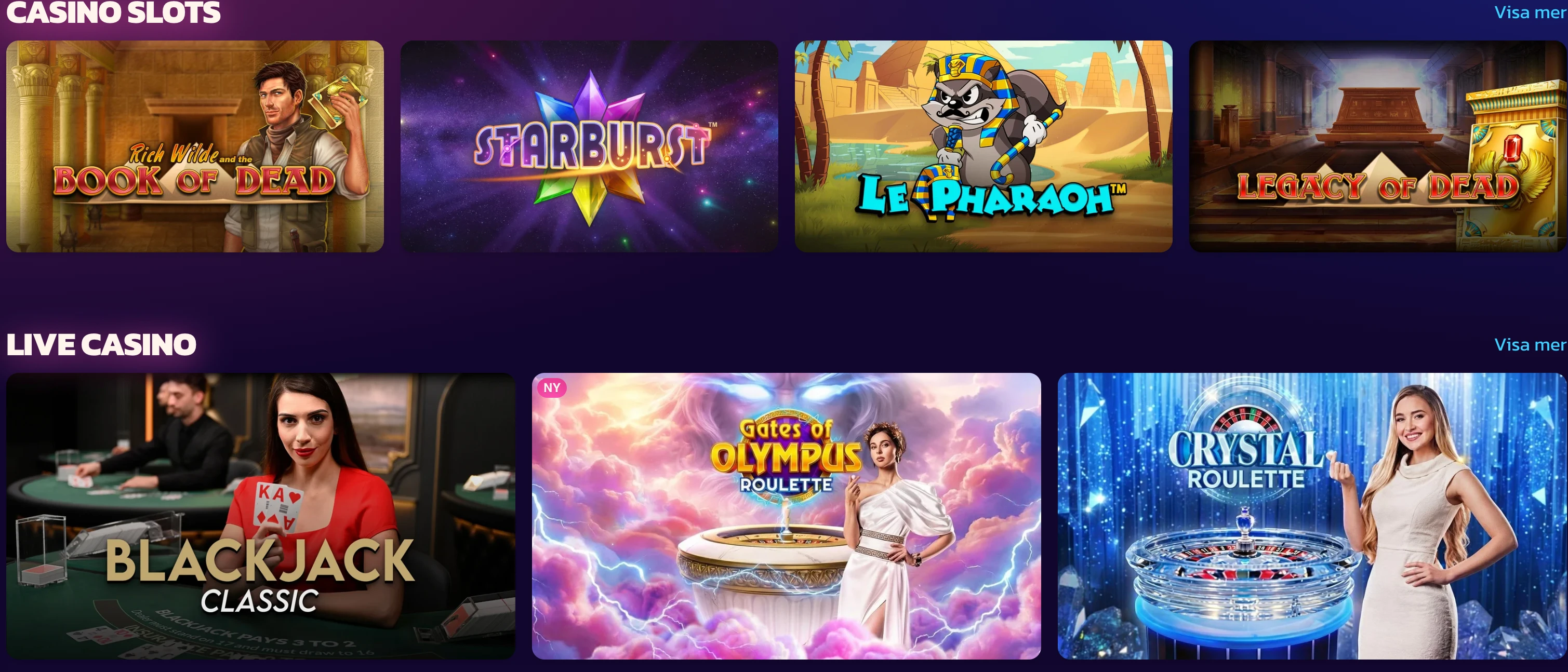 Epic Casino spelutbud